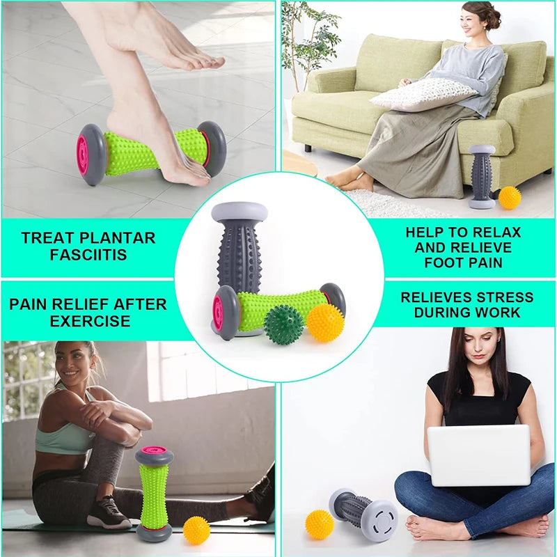 Foot Roller for Plantar Fasciitis Relief & Reflexology - Tidesmit Home Spa Tool Relaxation Treatment Tidesmit