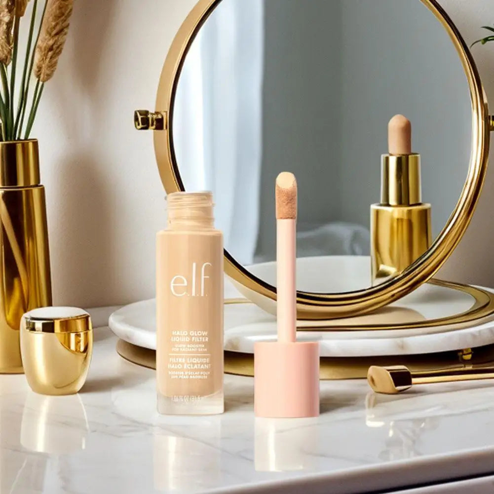 Tidesmit liquid filter highlighter and brightening face makeup primer showing product texture and glow finish