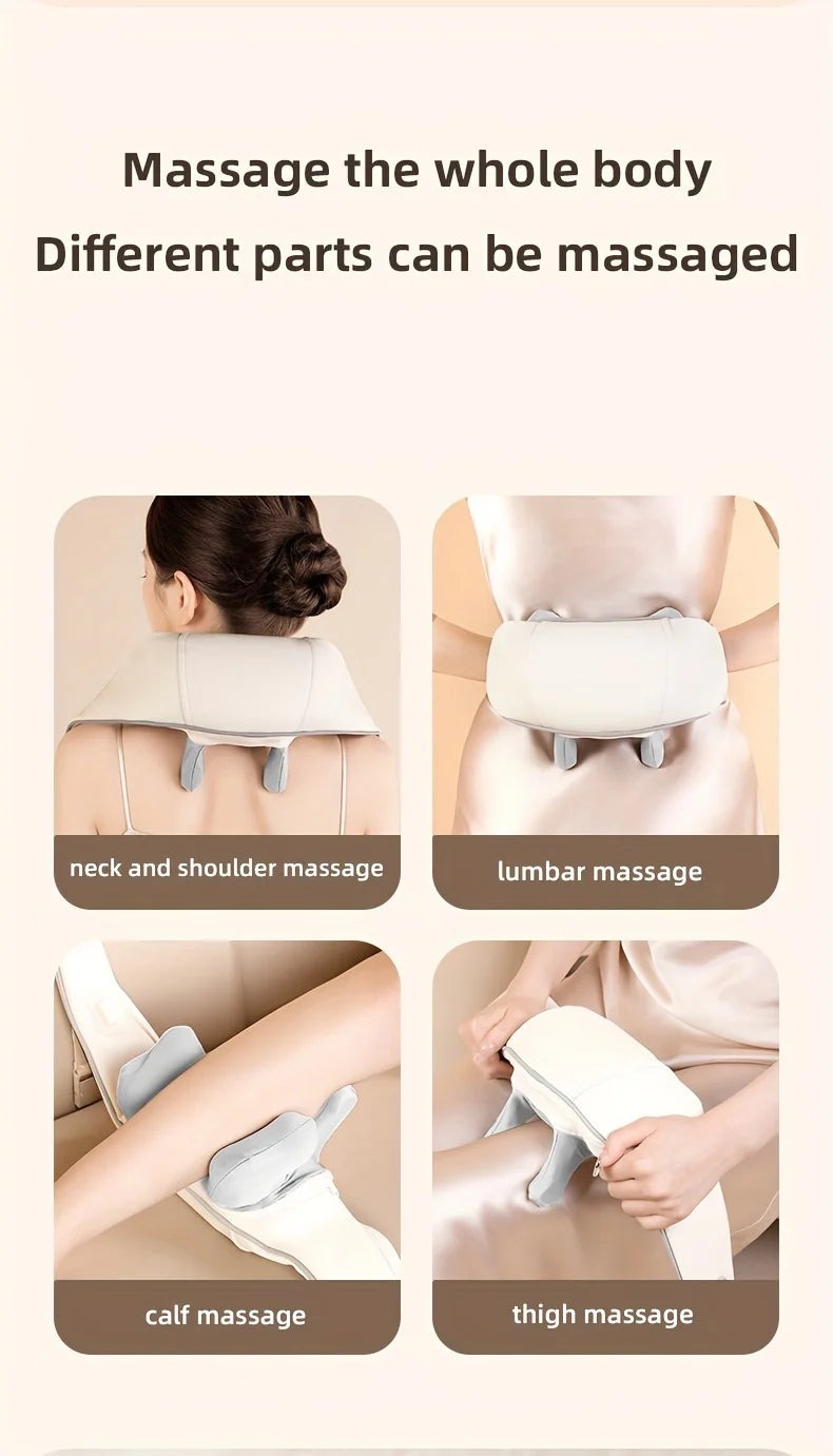 Shiatsu Neck Massager Cordless with Heat - Deep Tissue Relief GEN2 Relaxation Treatment Tidesmit