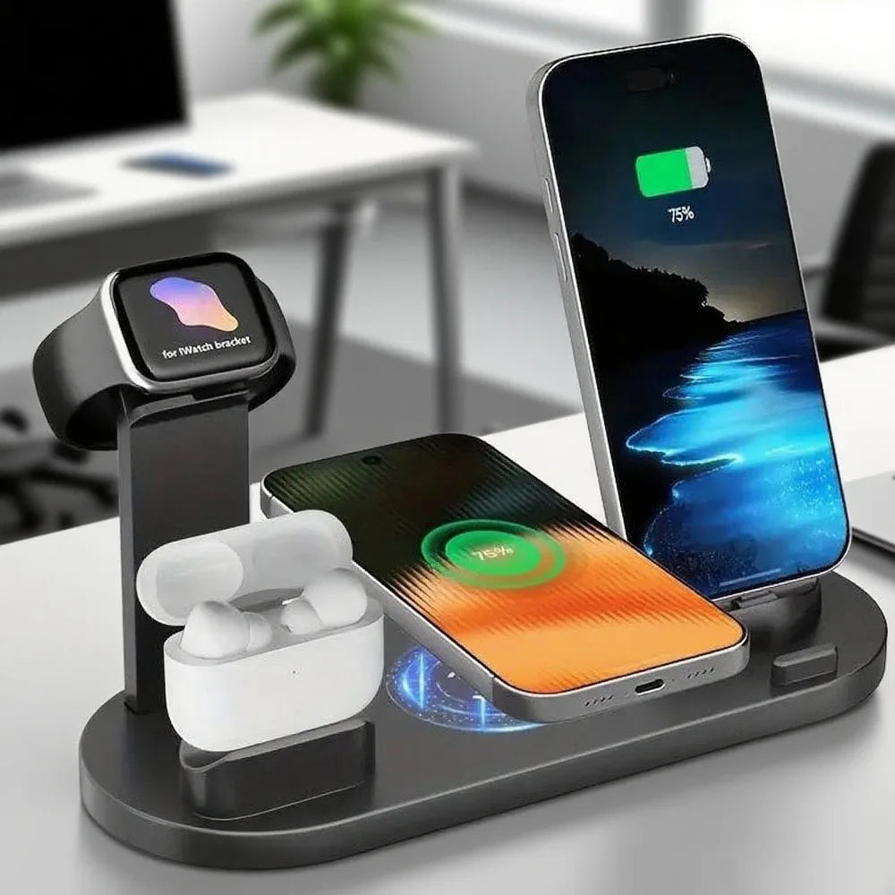 Wireless Charging Station - Qi Certified MagSafe Compatible Multi-Device Tidesmit