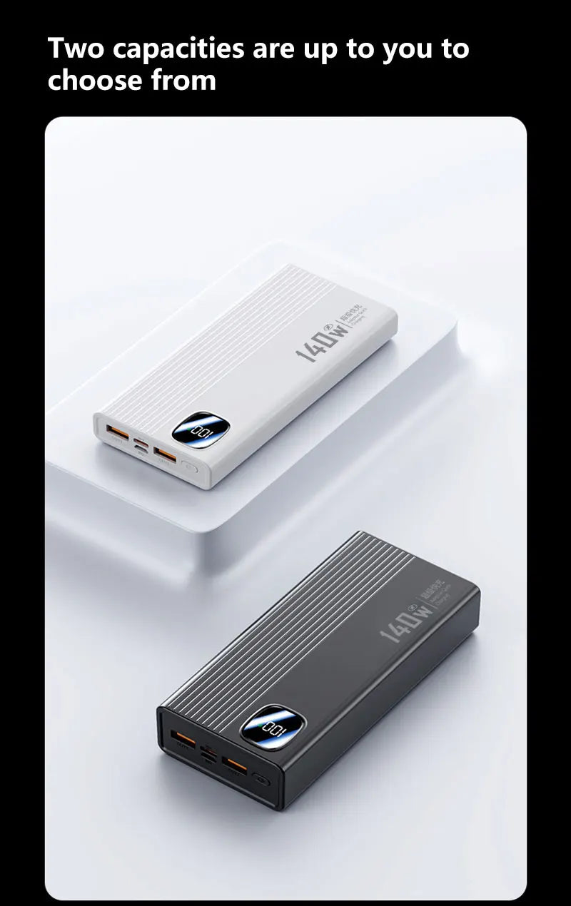Tidesmit 200000mAh Portable Power Bank - Fast Charging USB-C Travel Battery Tidesmit