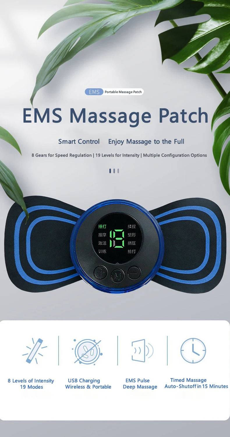 Portable Electric Massager for Muscle Relief - 8 Mode Wellness Device Massage Cushion Tidesmit