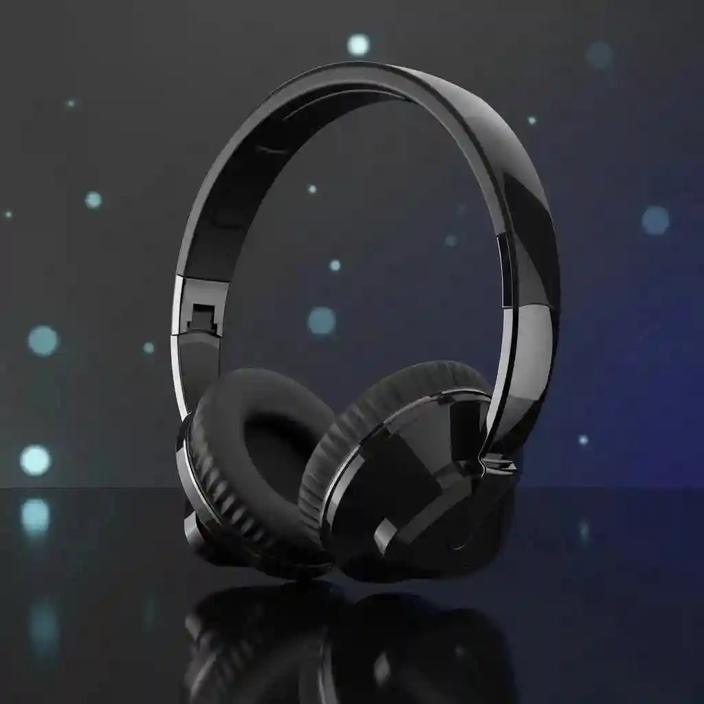 Wireless Bluetooth Headband Headphones - Foldable Bass by Tidesmit Black Tidesmit