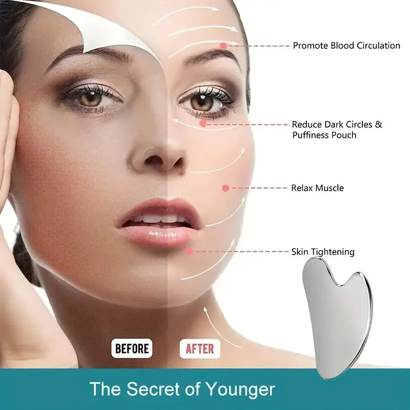 Stainless Steel Gua Sha Scraper - Sculpting Facial and Body Tool Fascia Gun Tidesmit