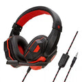 Wired Gaming Headphones with Mic – Adjustable Bass PC Over-Ear Headset Red Tidesmit