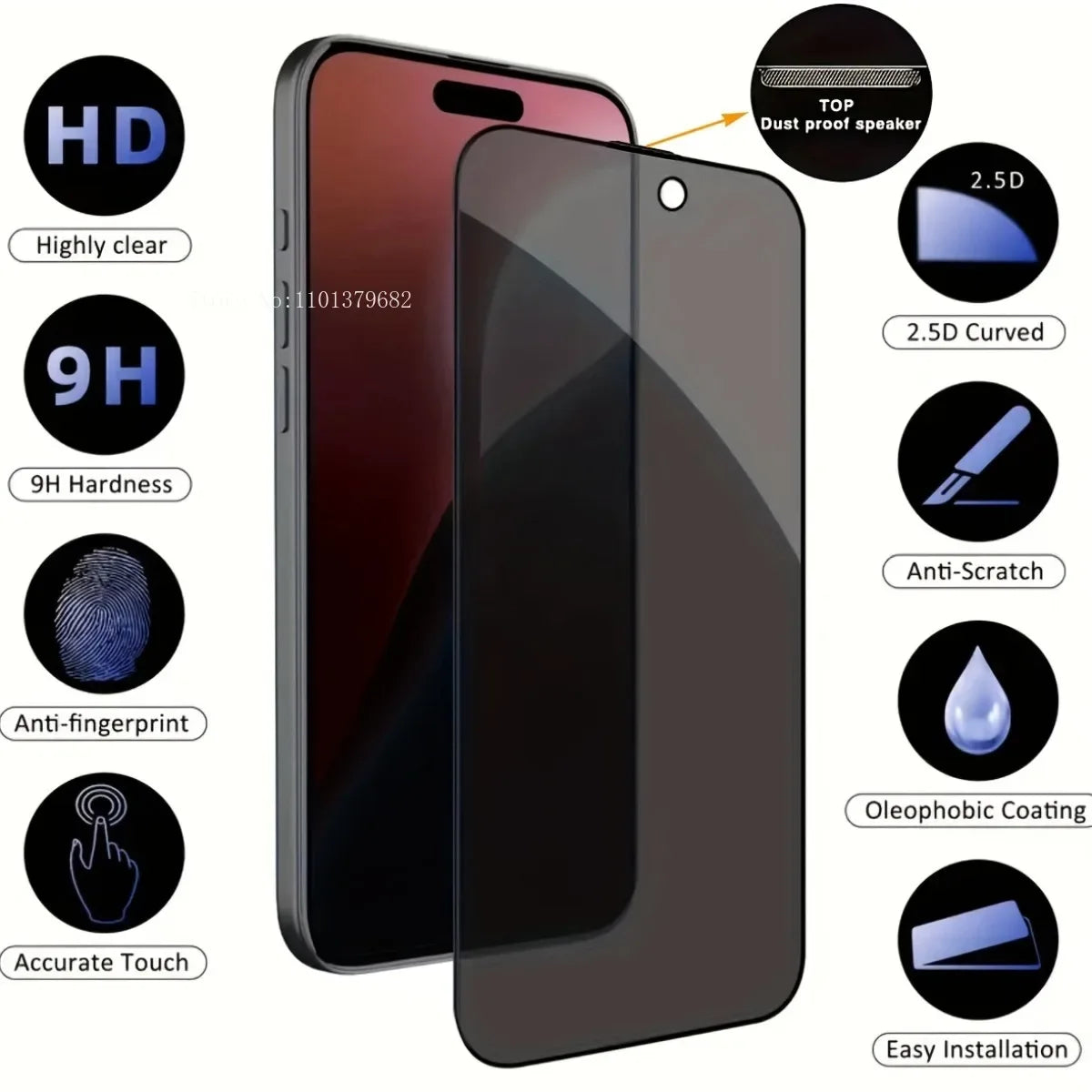 iPhone 17 Privacy Camera Lens Protector | 4-Pack Anti-Spy Tempered Glass Tidesmit
