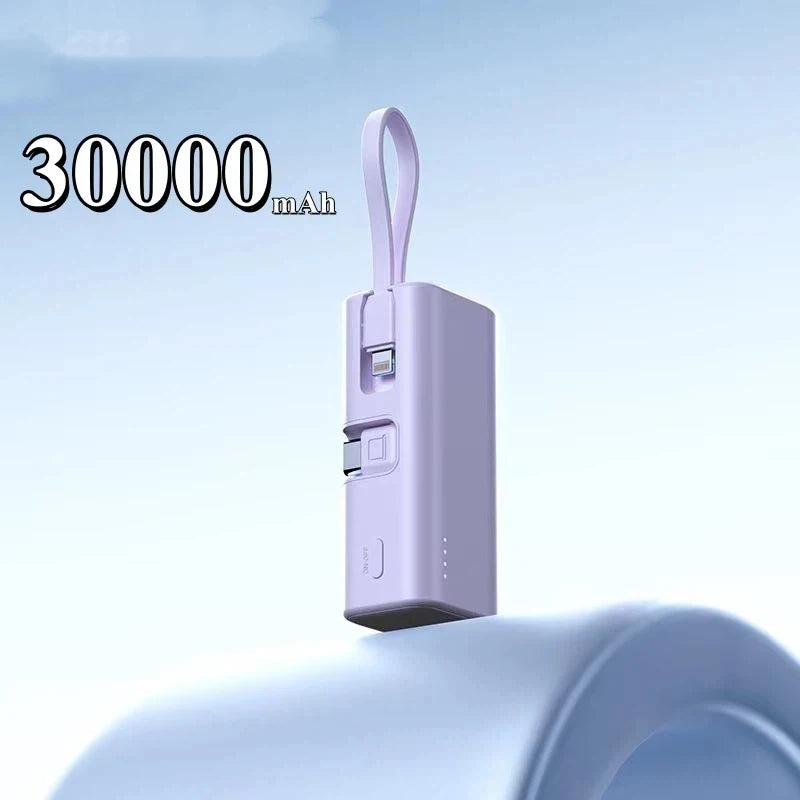 Tidesmit 50000mAh Portable Charger with Integrated Cables & USB-C Purple 30000mAh Tidesmit
