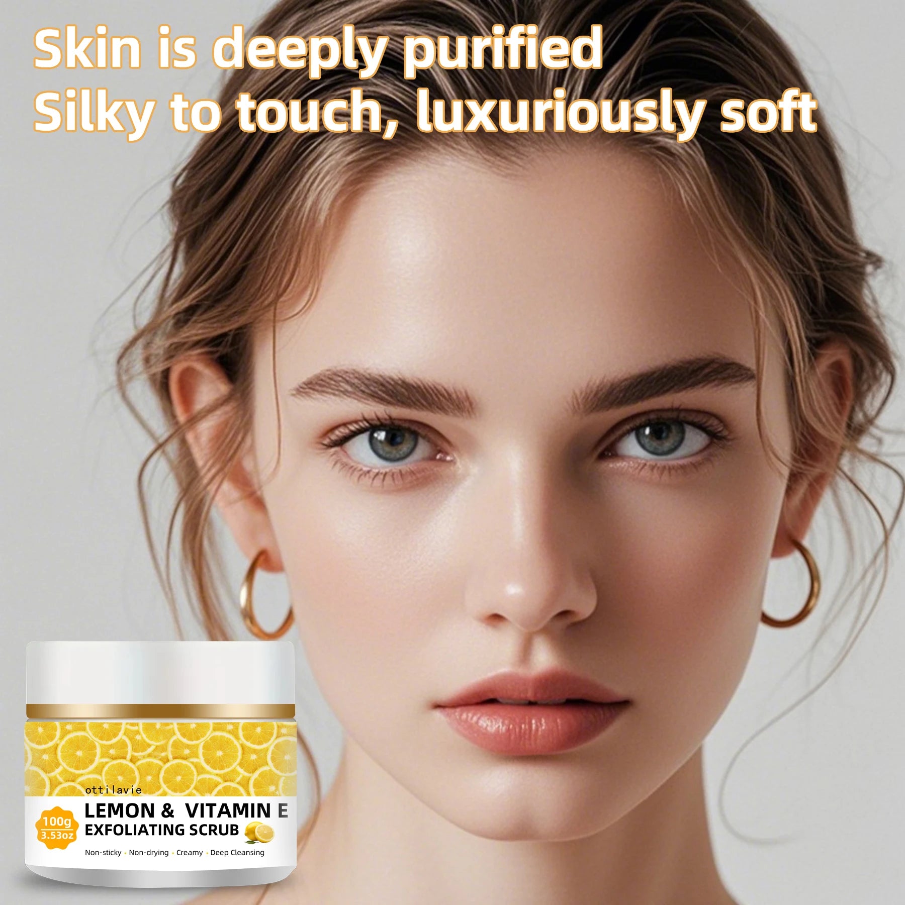 Lemon Vitamin E Exfoliating Scrub - Natural Face and Body Polish Scrubs Treatments Tidesmit