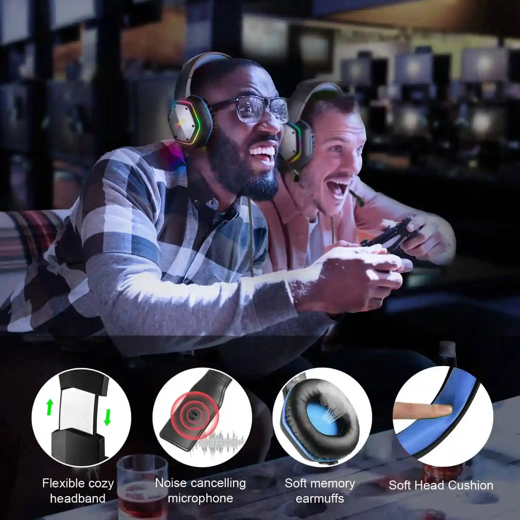Wireless Gaming Headset with Mic - 7.1 Surround Sound for PC and PS5 Tidesmit