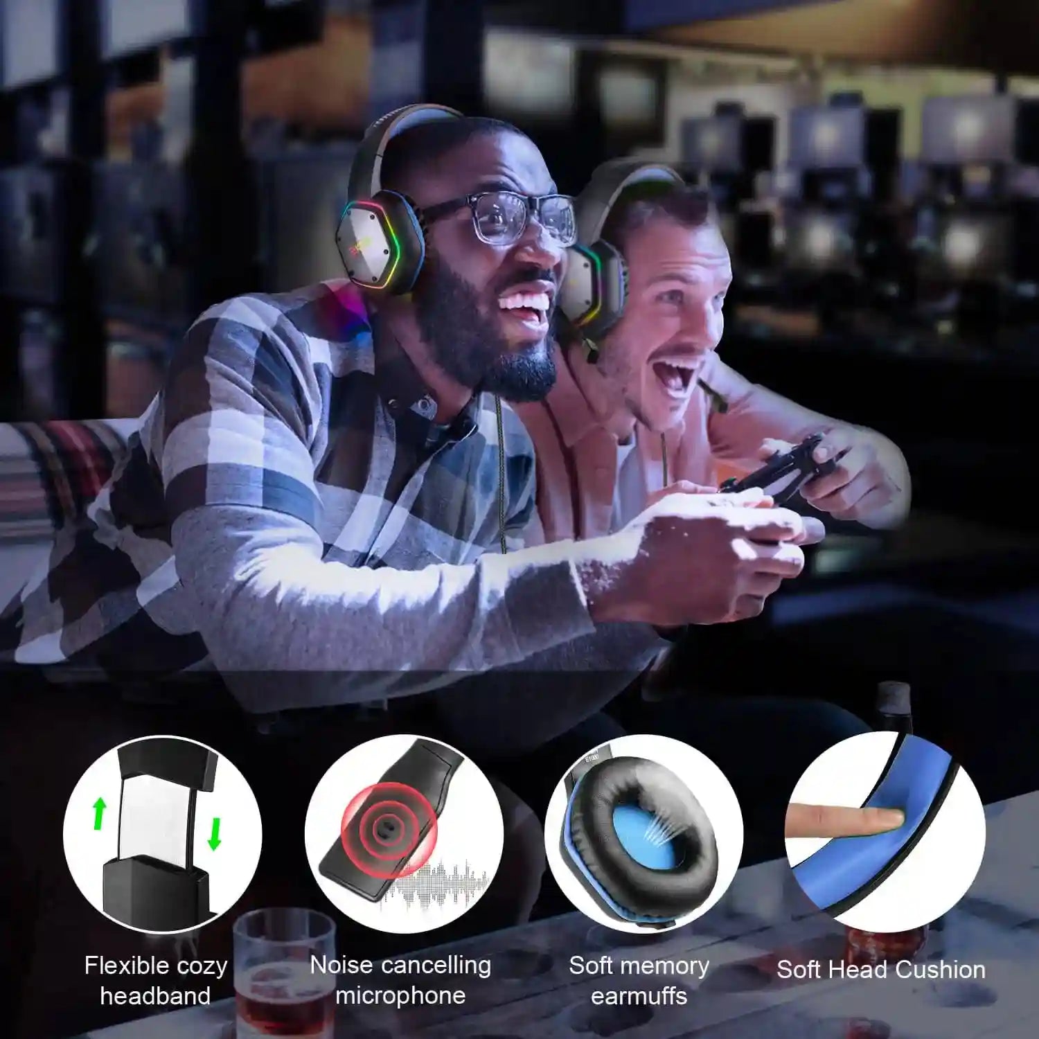 Wireless Gaming Headset with Mic - 7.1 Surround Sound for PC and PS5 Tidesmit