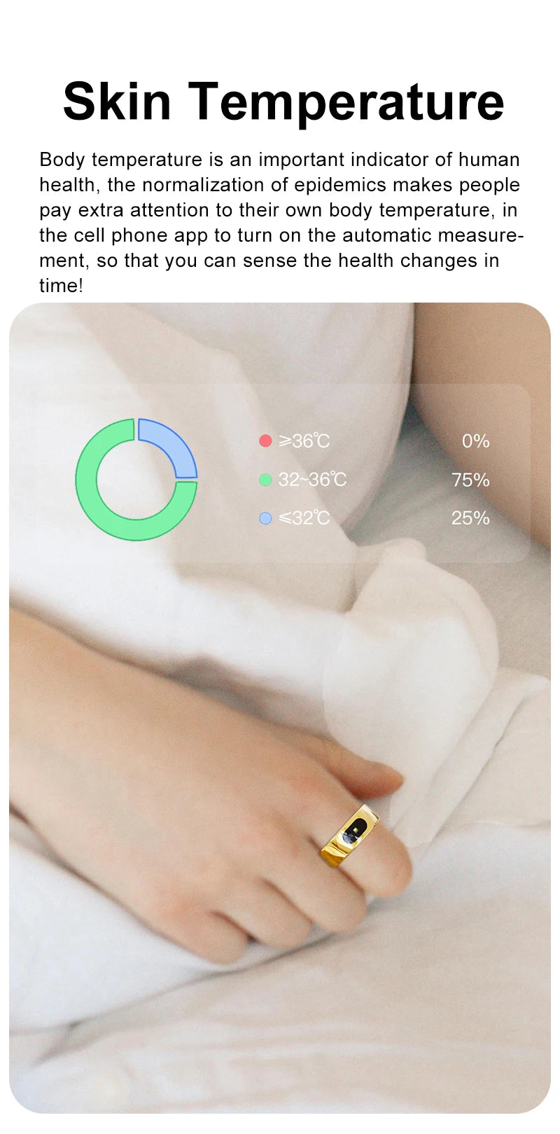 R08 Smart Ring with Charging Case Men Women Health and Sleep Monitor Heart Rate Monitoring 5ATM Waterproof Multi Sport Mode