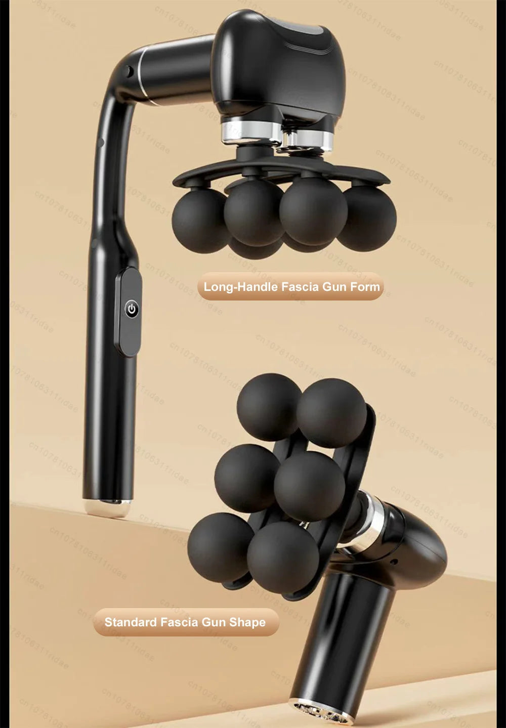 Fascia Gun 6-Head Percussive Therapy Deep Tissue Muscle Massager Fascia Gun Tidesmit
