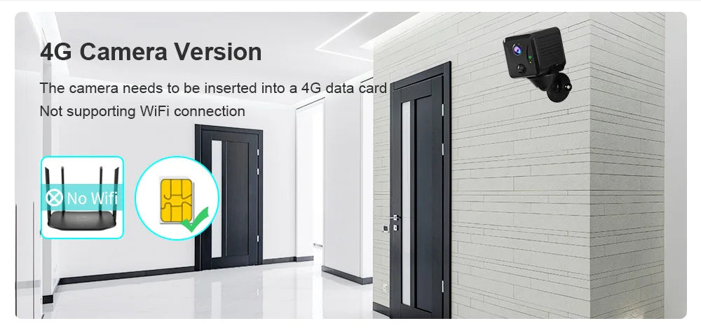 LS VISION Ubox Mini 4G Security Camera SIM Card or Wifi  HD Surveillance Camera 3800mAh Battery Low Power Voice Intercom CCTV