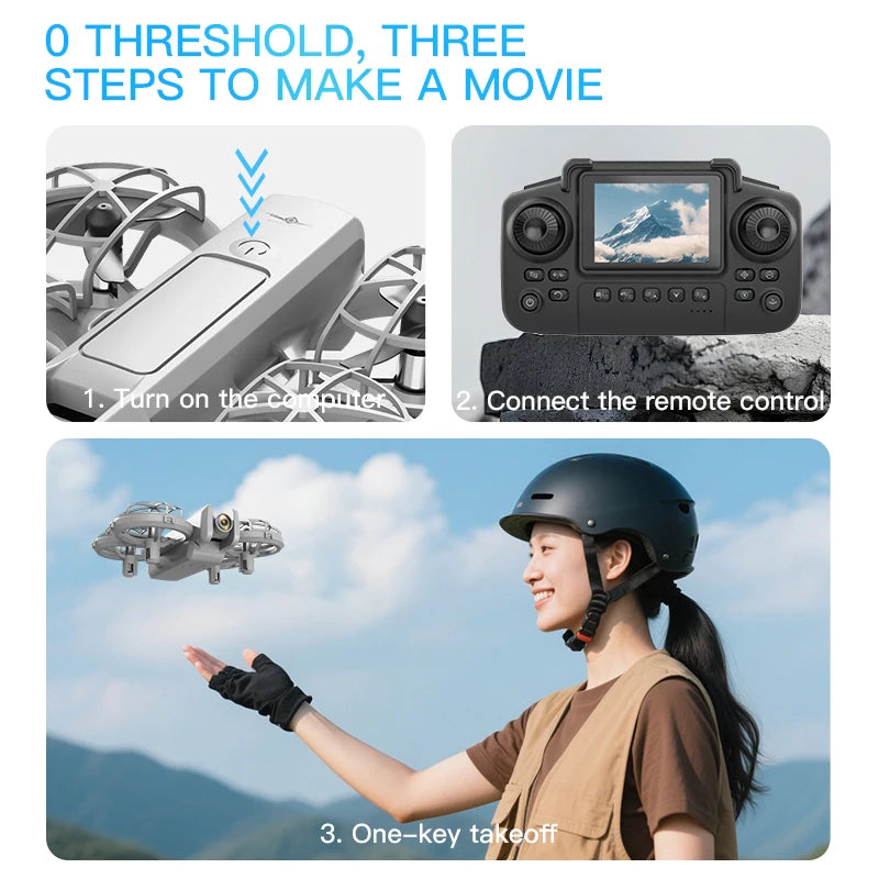 Mini RC Camera Drone with HD Lens & 3D Stunt Flight Modes Tidesmit