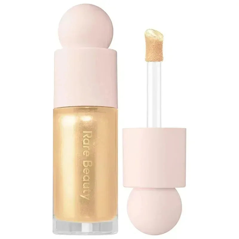 Tidesmit Rare Beauty silky touch highlighter and liquid blush texture swatch for long lasting face makeup glow