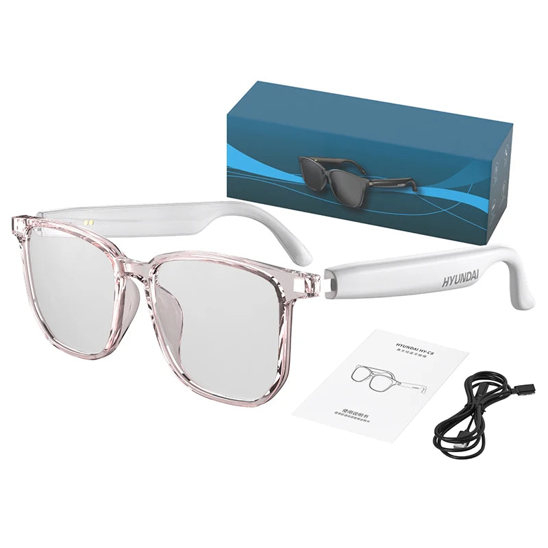 Smart AI Translation Glasses - Real-Time Audio Mixed Reality Wearable white Tidesmit