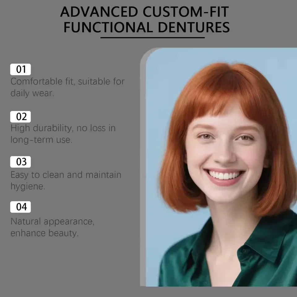 Portable adult adjustable complete denture set | Suitable for replacing missing teeth, DIY temporary denture set at home