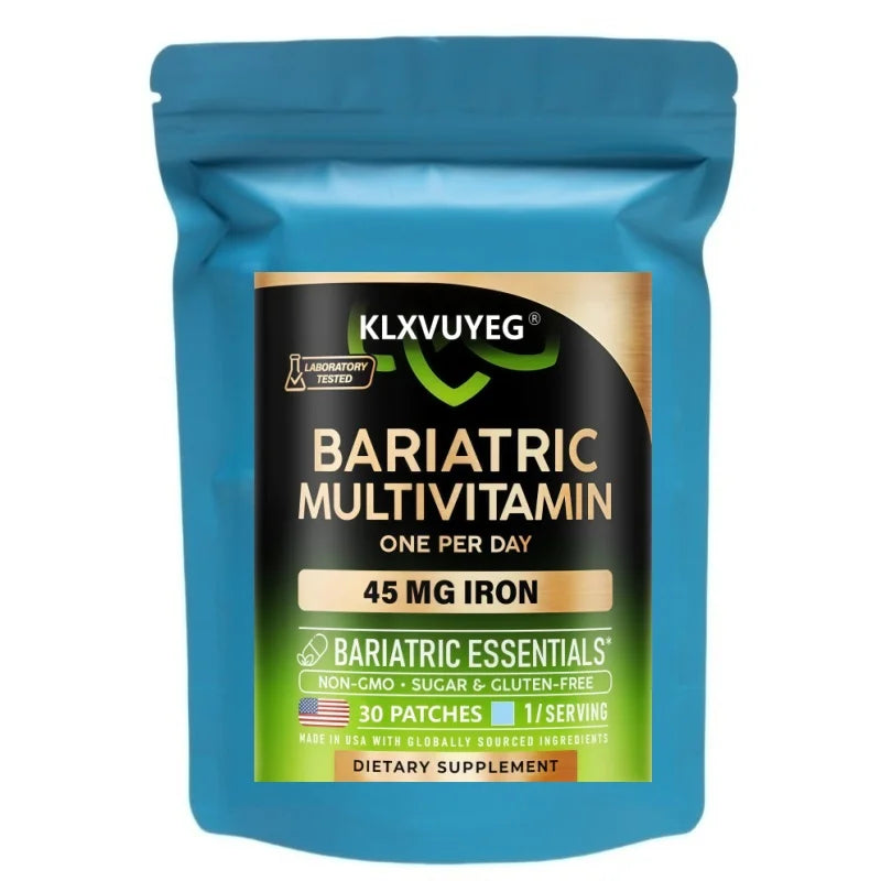 Bariatric Multivitamin - 45 mg Iron Supplements - All-in-One, 21 Essential Vitamins - Gastric Sleeve Support, 30 Patches/bag