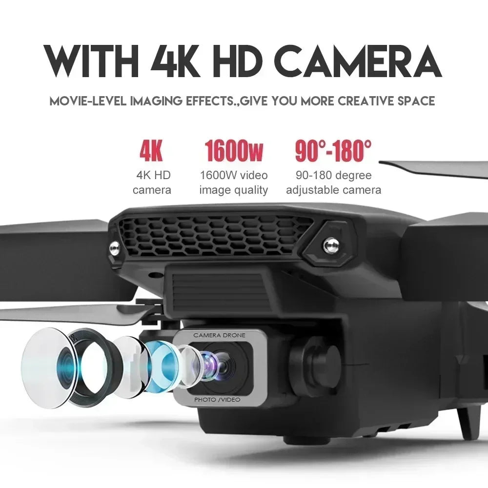 4K Camera Drone: Foldable Dual Lens WiFi RC Quadcopter for Beginners Tidesmit