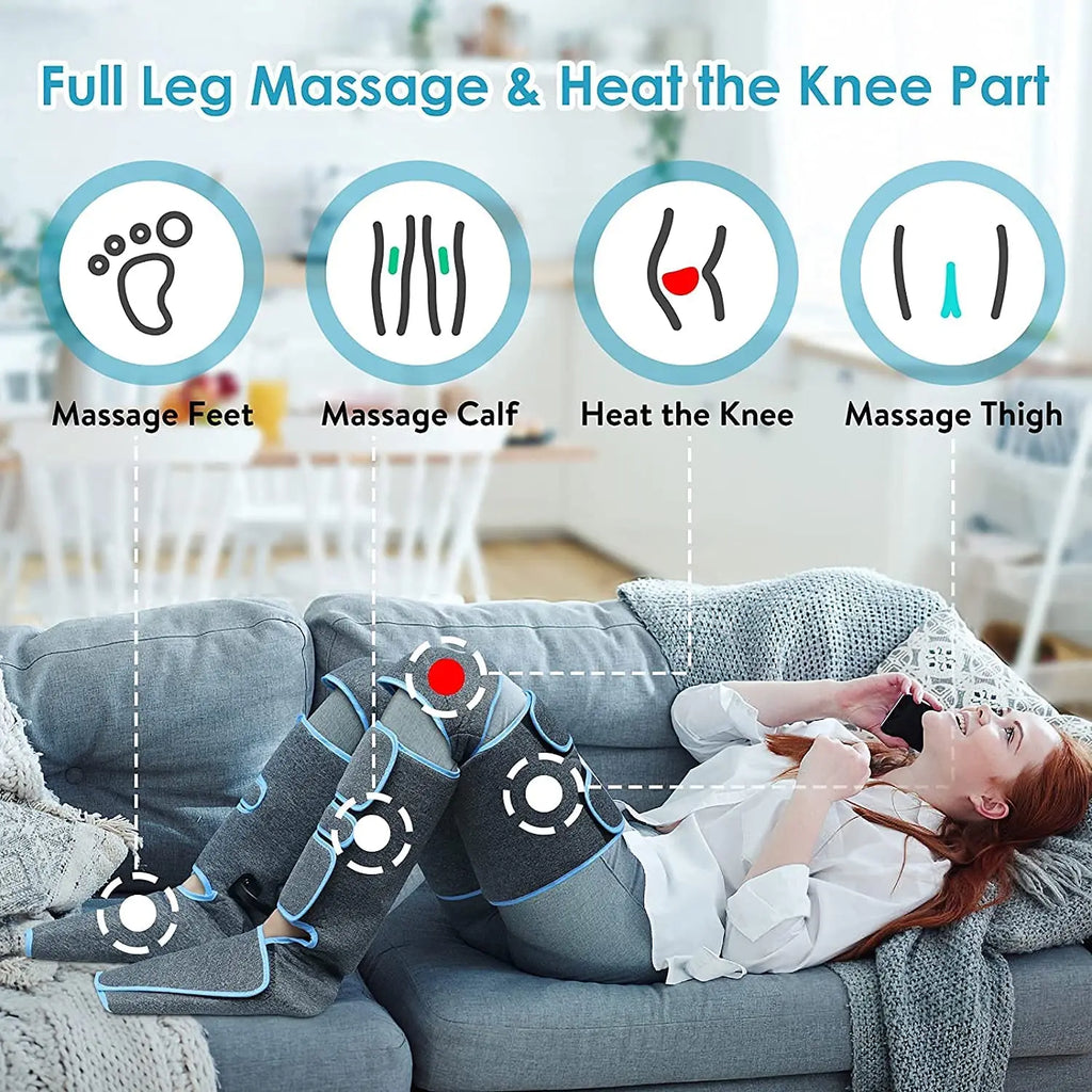 Leg Air Compression Massager with Heat Therapy for Circulation Relief Body Shaping Massage Equipment Tidesmit
