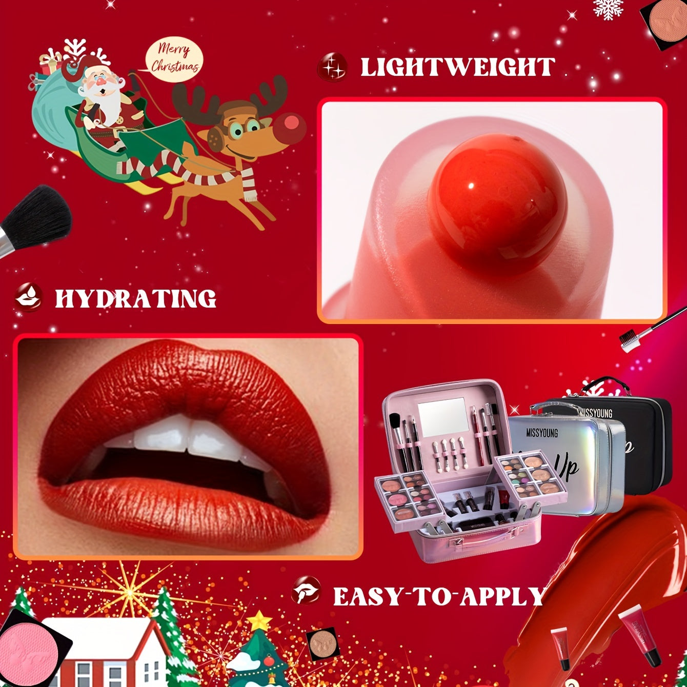 All-in-One Complete Makeup & Nail Kit Gift Set with Cosmetics (Nail Polish, Mascara, Eyeshadow) - Full Range Face, Eye & Lip Product Line, Multi-Functional Beauty Box with Brushes & Mirror - Perfect Birthday/Christmas/Holiday Tidesmit