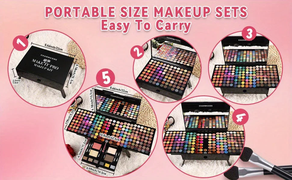 Professional Makeup Kit: 190-Color All-in-One Palette Set Professional Makeup Kits Tidesmit