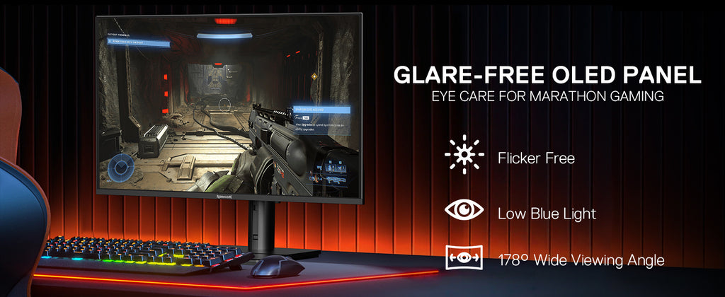 Redragon Gm272 27" Oled Flat Gaming Monitor - Qhd 2560X1440, 360Hz, 0.03Ms Gtg, Amd Freesync Premium, 99% Dci-P3