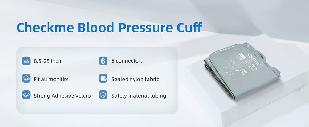 Checkme Large Blood Pressure Cuff for Adult Upper Arm Cuff Compatible with Most BP Monitors with 6 Connectors