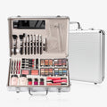 All-In-One Luxury Makeup Kit - Professional Complete Beauty Set with Highly Pigmented Eyeshadow, Blush, Highlighter, Lipstick, Brushes & More in Portable Case - Travel-Friendly One-Stop Collection for Women (Gift Box) Silvery Tidesmit