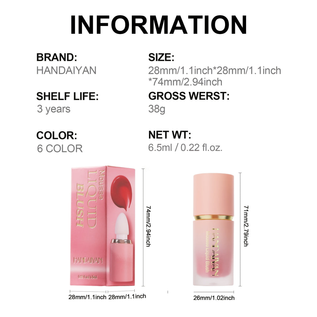 Liquid Cream Blush Set - Long-Lasting Matte Finish, 2-Piece Kit Permanent Makeup Machines Tidesmit