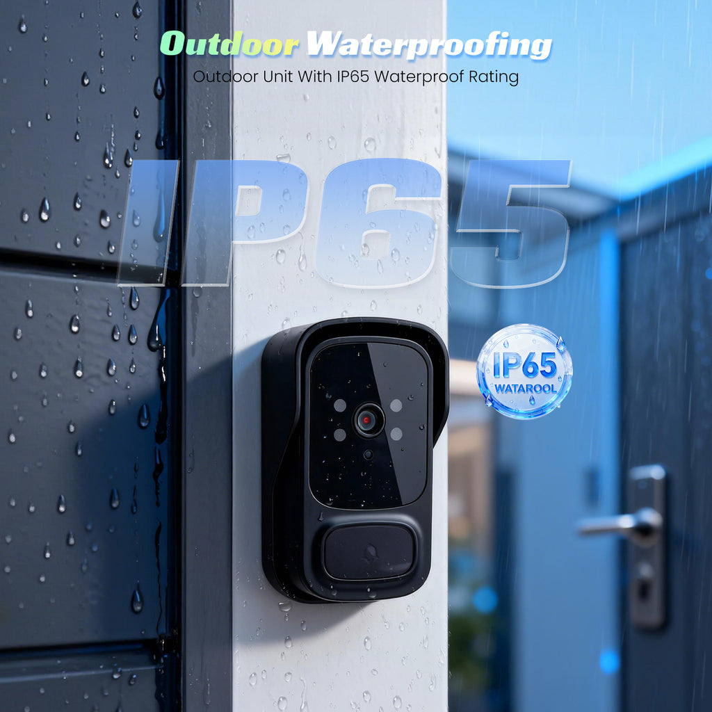 Outdoor Wireless Doorbell With Camera IP65 Waterproof 1080P HD 4.3" Screen 2.4G Video Doorbell Two-Way Audio Night Vision
